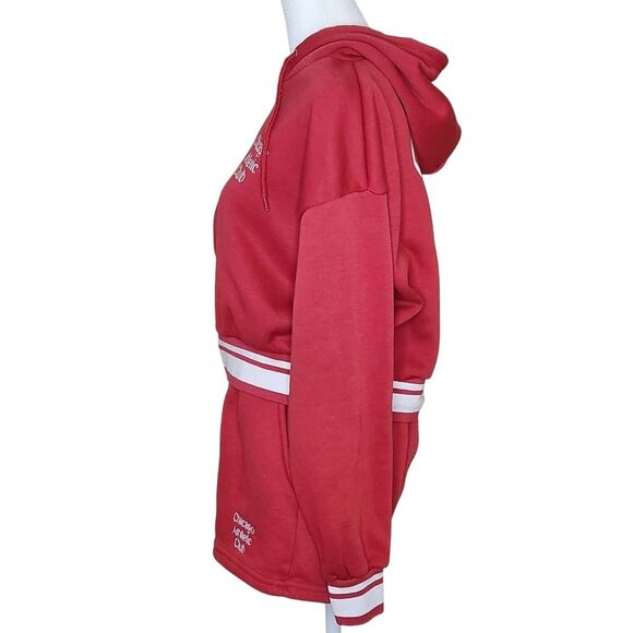 Cult Favorite Hoodie Shorts Set Red White Women's Medium Chicago Athletic Club - Picture 5 of 14